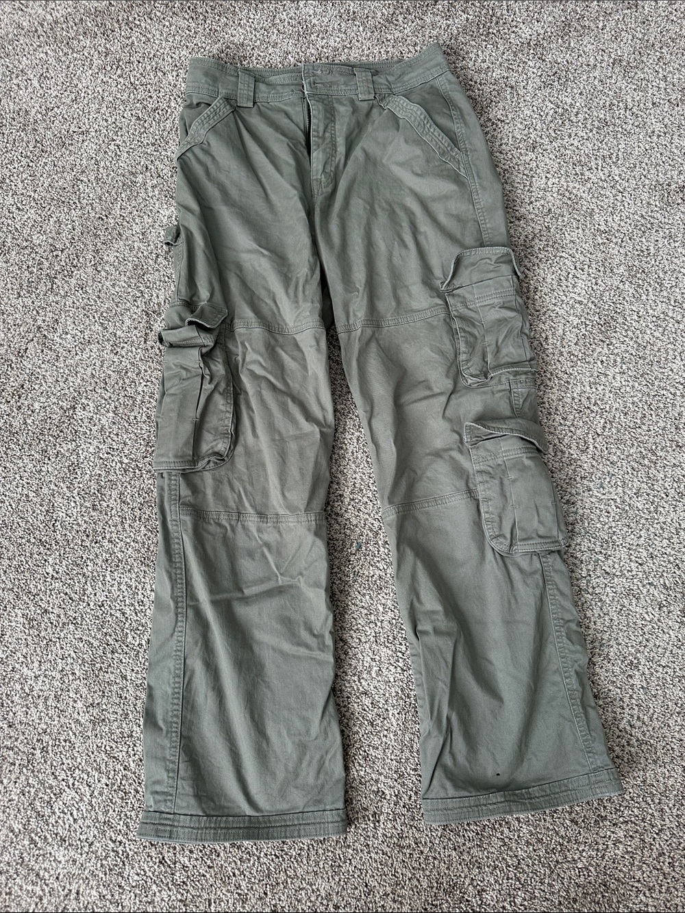 Abercrombie & Fitch Olive Green Cargo Chinos - Multi-Pocket Utility Pants